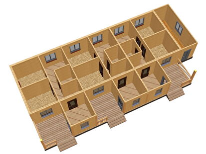 Вид изнутри: гостевой дом на три семьи по проекту Б-163а